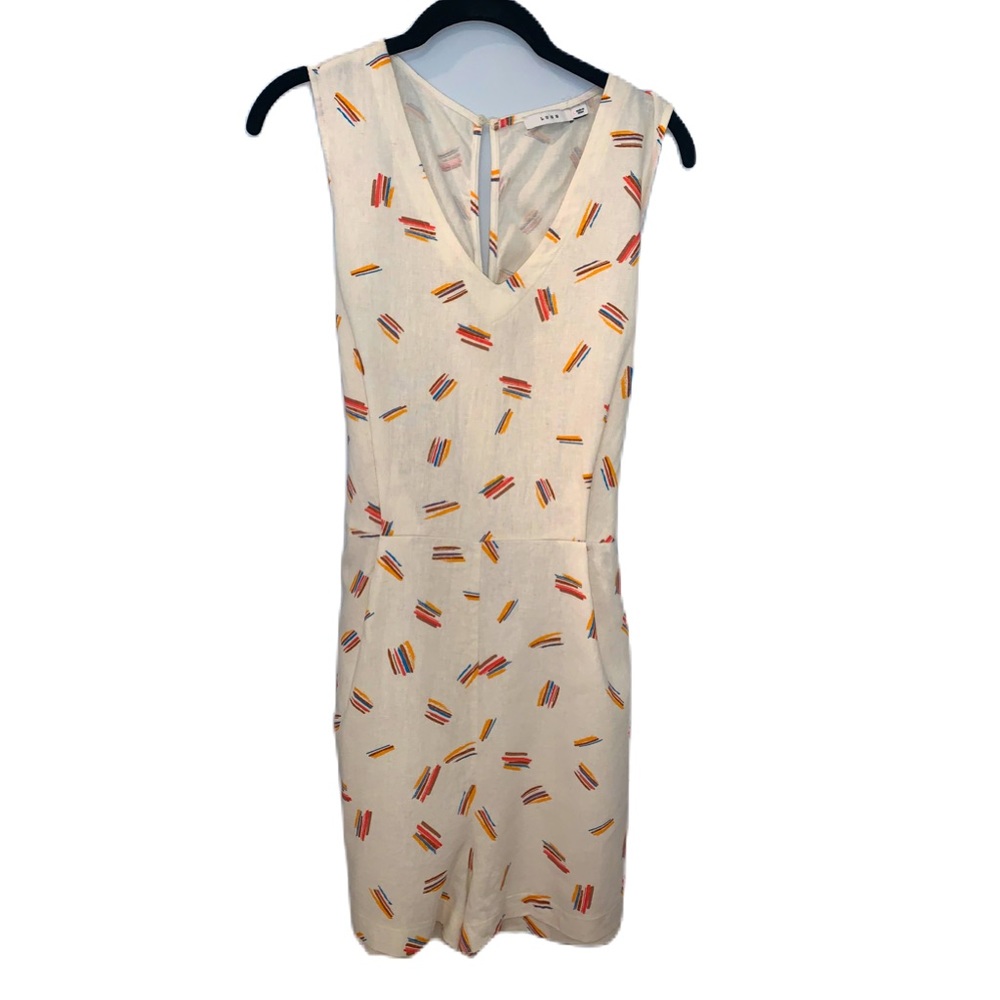 Lush Linen Blend Tie Waist Romper Size Large